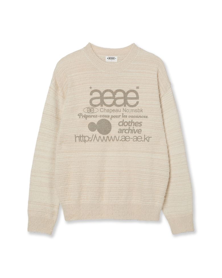 WEB LOGO HAIRY KNIT [IVORY]