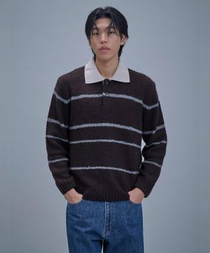 Fuzzy Pattern Sweater  Brown