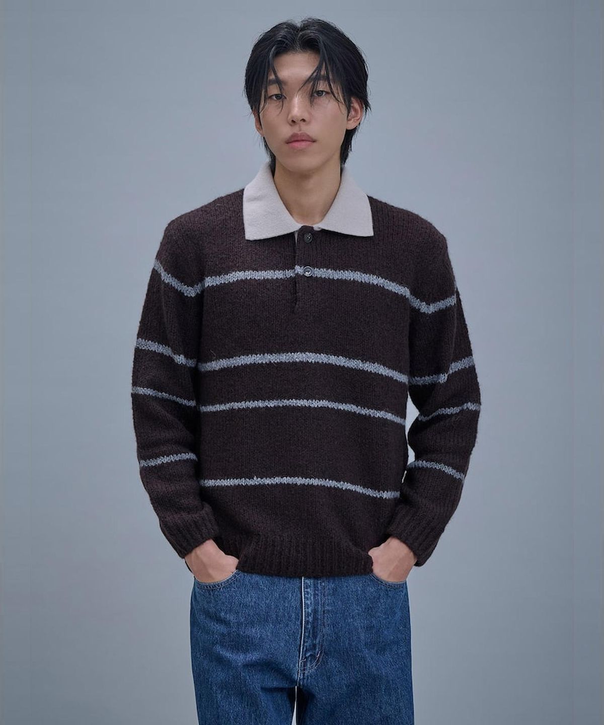 시프트지(SHIFT.G) Fuzzy Pattern Sweater  Brown