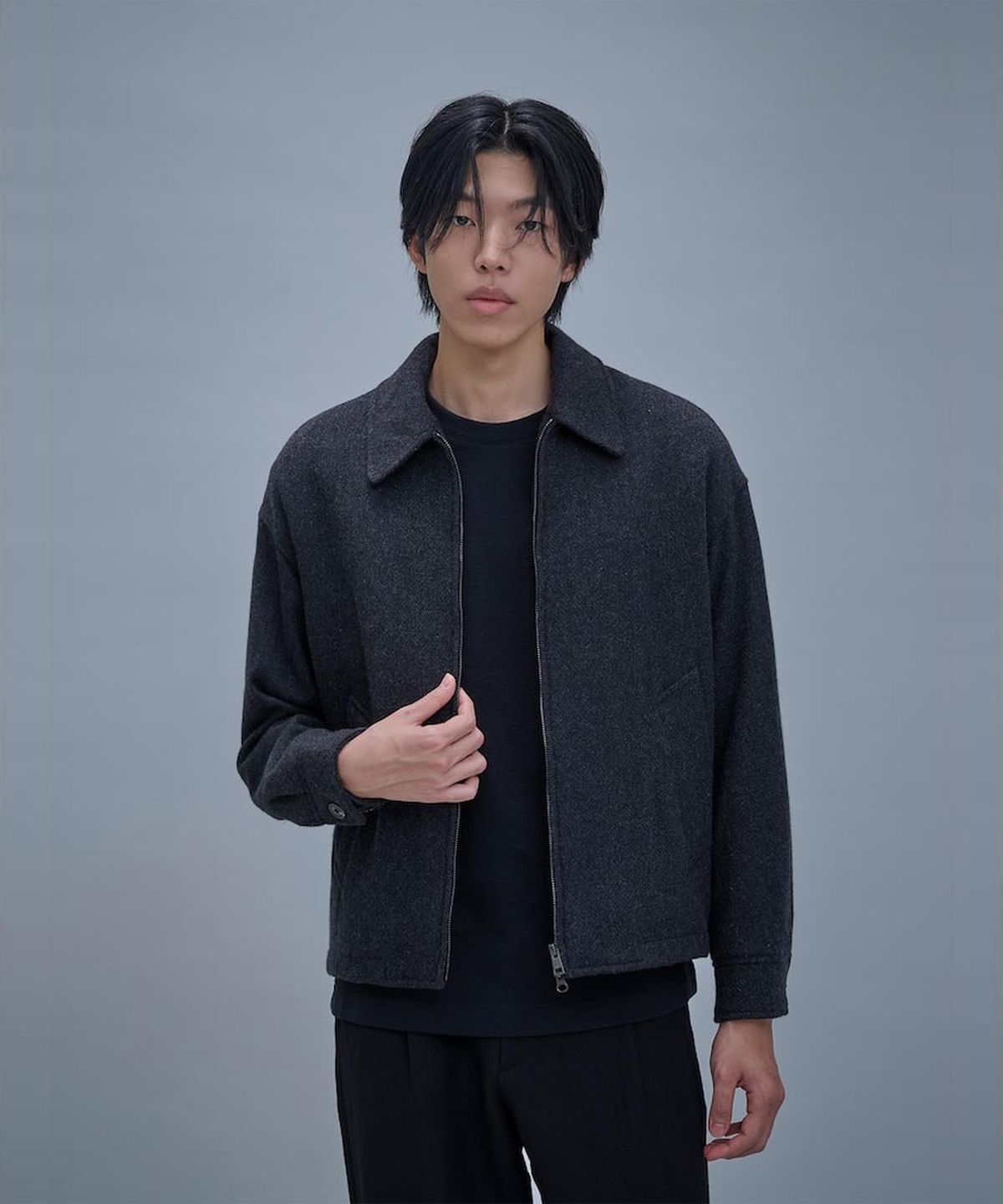 시프트지(SHIFT.G) Wool Blended Overfit Blouson  Ash
