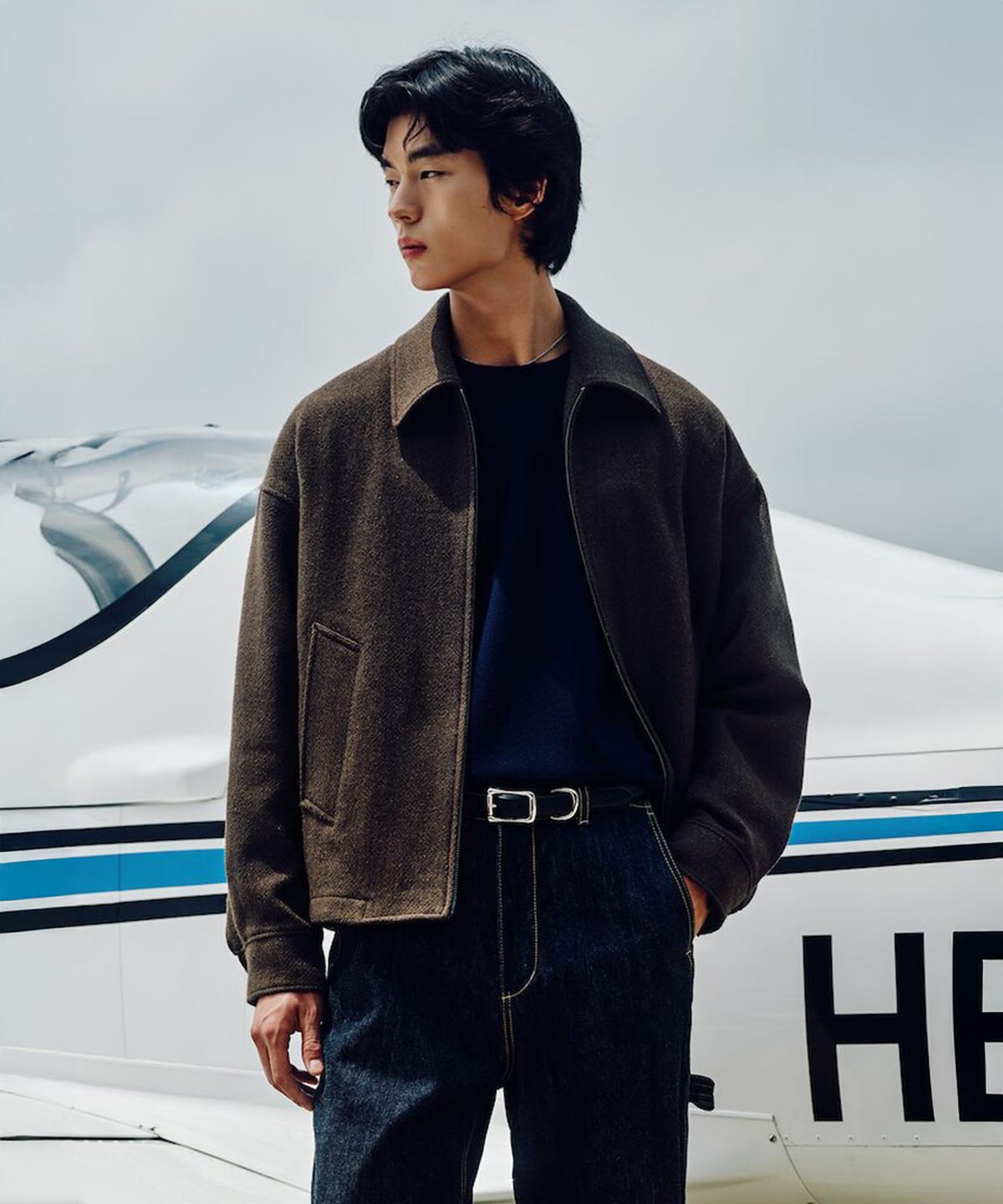 시프트지(SHIFT.G) Wool Blended Overfit Blouson  Khaki