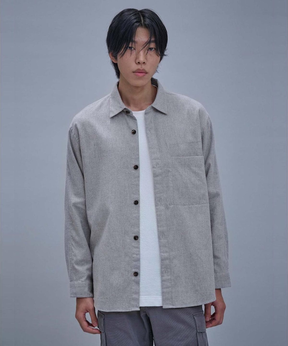 시프트지(SHIFT.G) Brushed Cloud Shirts  Light Grey