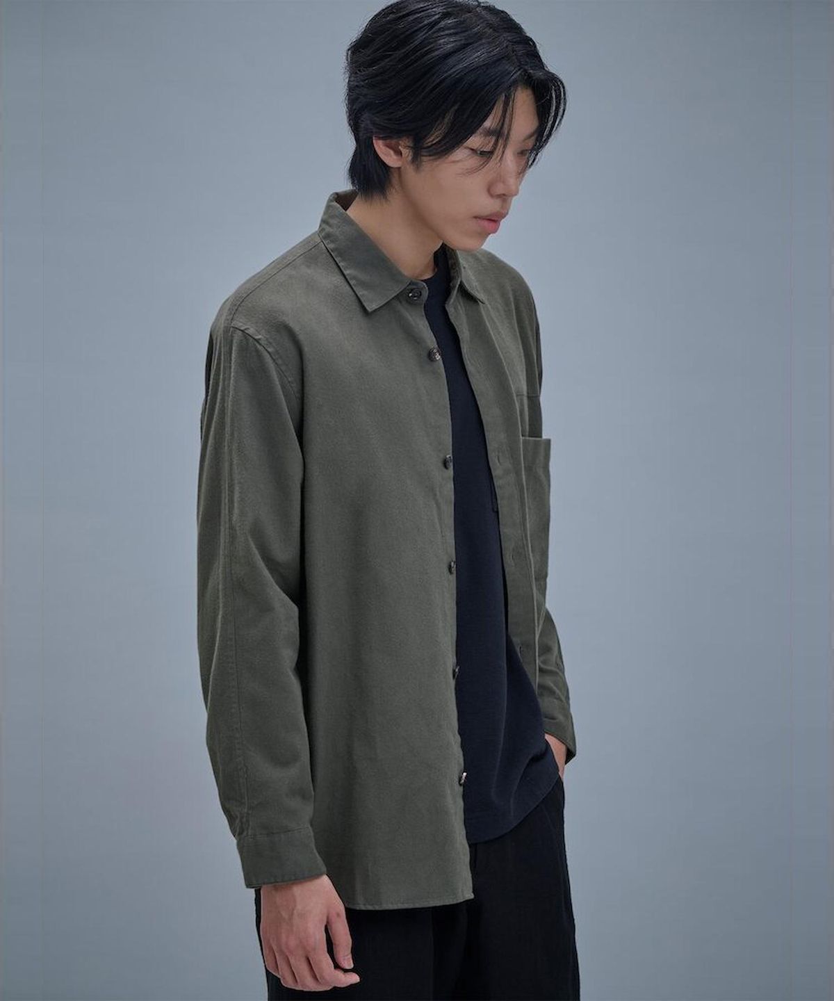시프트지(SHIFT.G) Brushed Cloud Shirts  Khaki