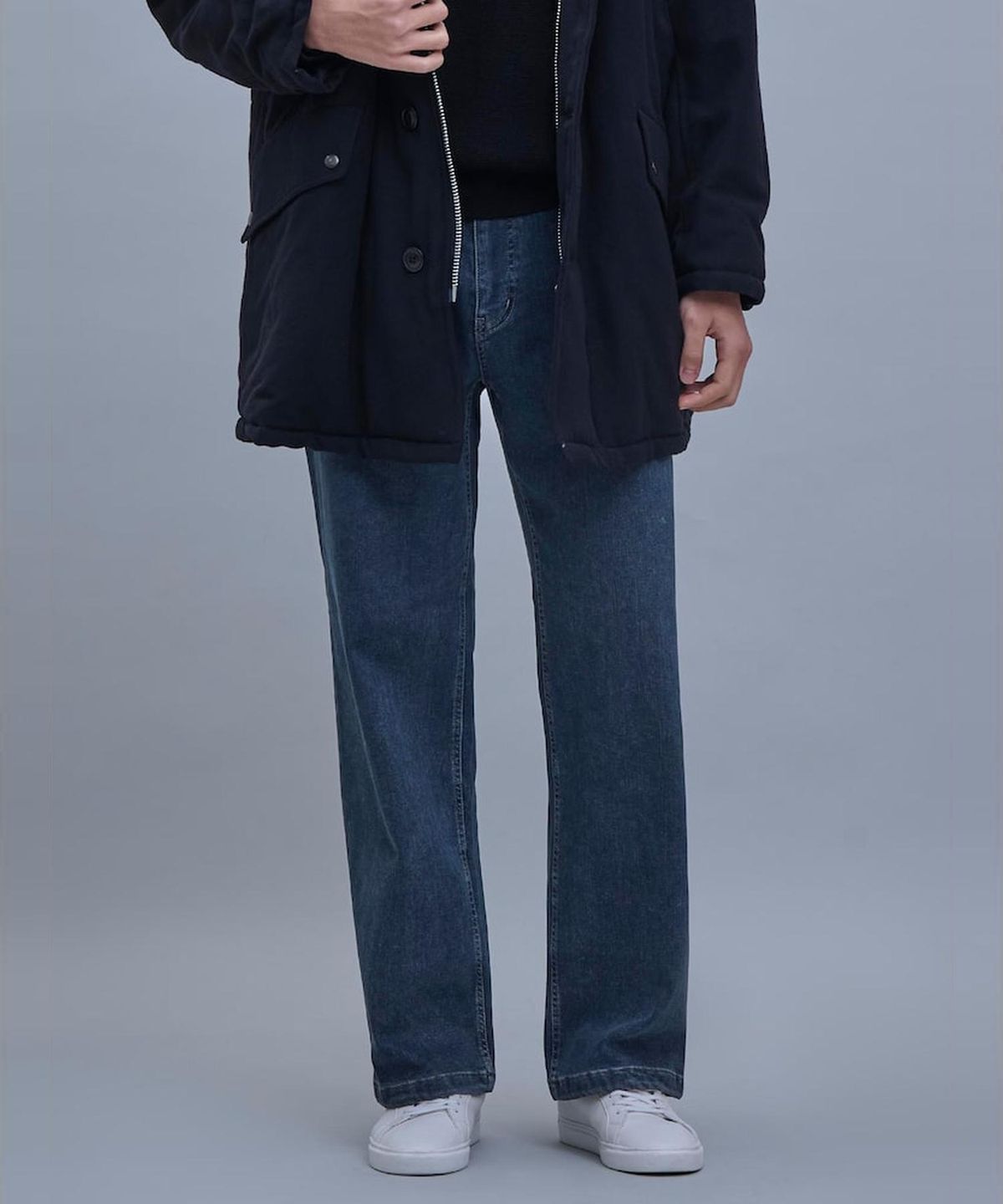 시프트지(SHIFT.G) Wide Brushed Denim Pants  Navy