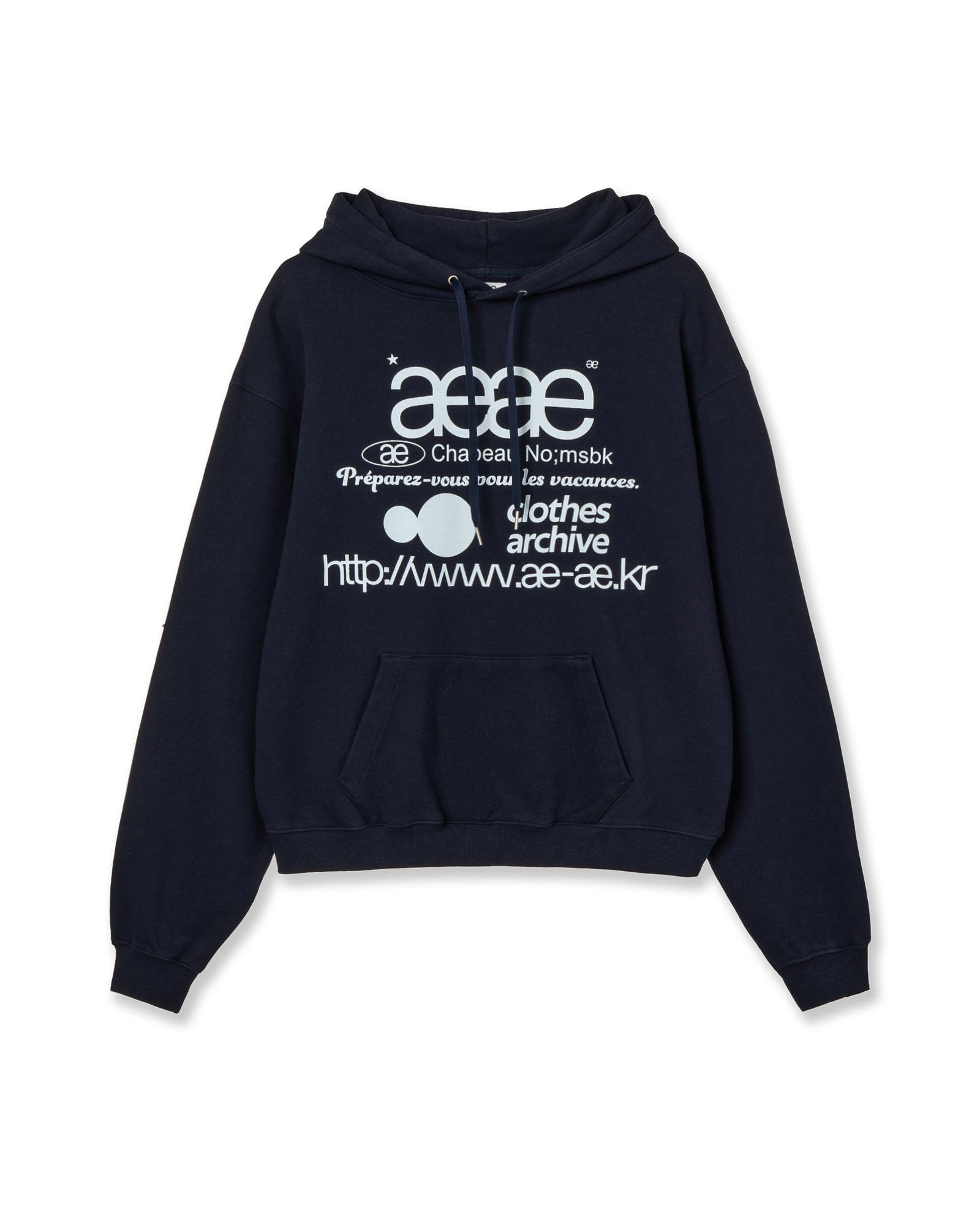 人気を誇る | MUSINSA AEAE [NAVY] HOODIE LOOSED LOGO WEB トップス