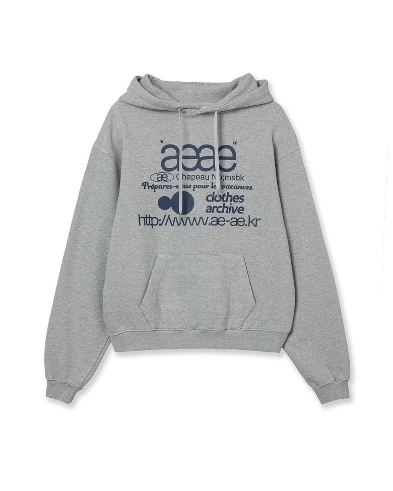 WEB LOGO LOOSED HOODIE [MELANGE GREY]
