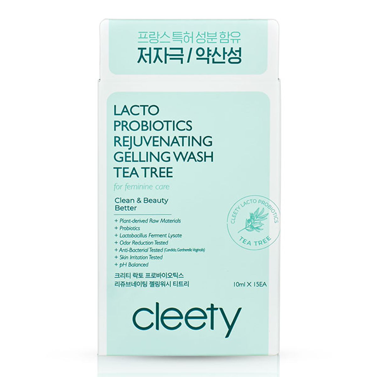 크리티(CLEETY) 락토 프로바이오틱스 리쥬브네이팅 젤링워시 티트리 1매x15개입