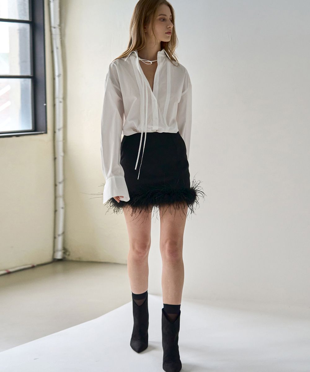 韓国商品/SIGREAT FUR TRIMMING MINI SKIRT MUSINSA公式 | SIGREAT Fur trim mini skirt