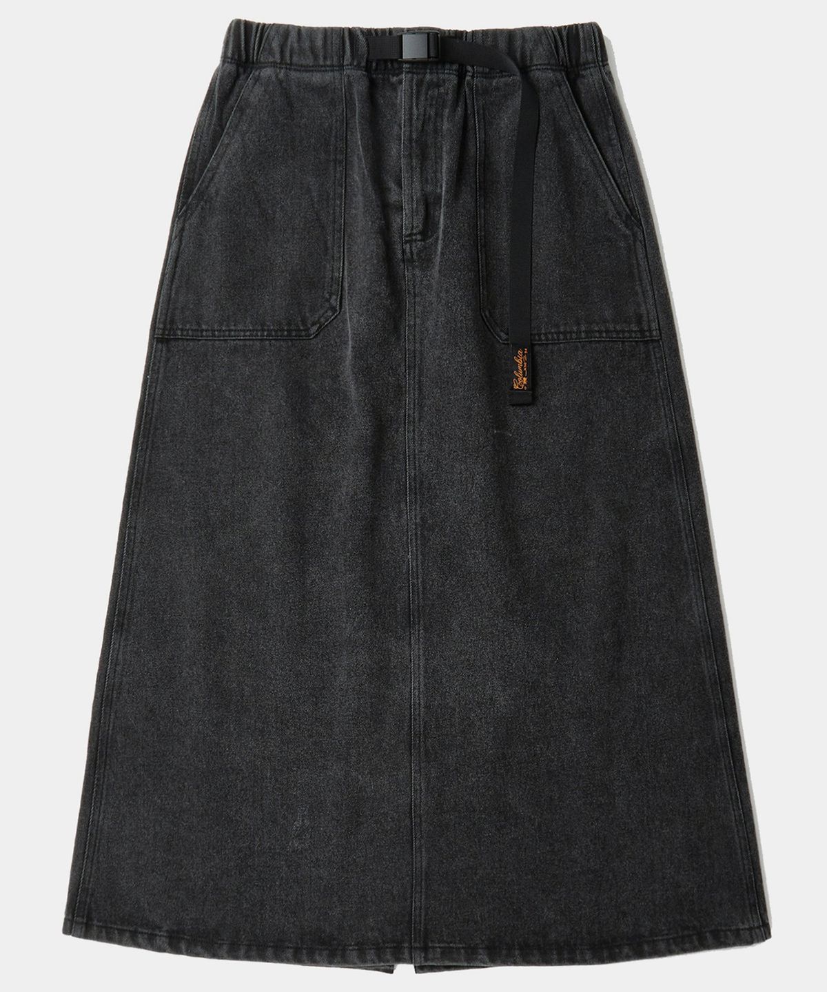 컬럼비아 유니버시티(COLUMBIA UNIVERSITY) SL-LABEL BELTED DENIM SKIRT 그레이데님