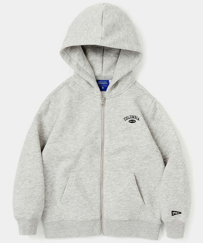 KIDS SIG ARCH LOGO FLEECE ZIP-UP HOODIE M그레이