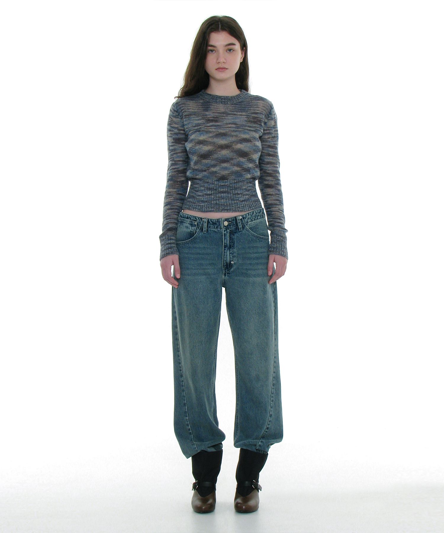 【PARTIMENTO】★ VINTAGE WASHED ASSYMETRIC JEANS ★ 3 COLOR 6ff7cefb745253fd8457967b832905