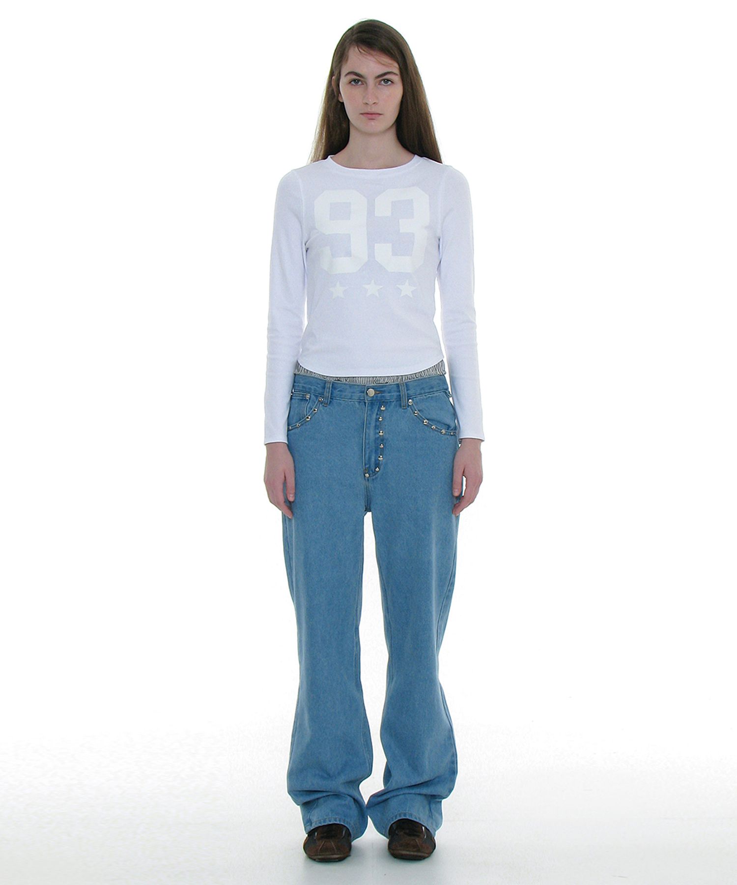 【PARTIMENTO】★ POCKET STUDDED POINTED JEANS ★ 3 COLOR PARTIMENTO