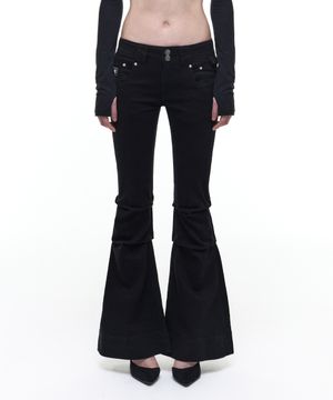 Op. 09 STUNNER FLARE DENIM PANTS BLACK