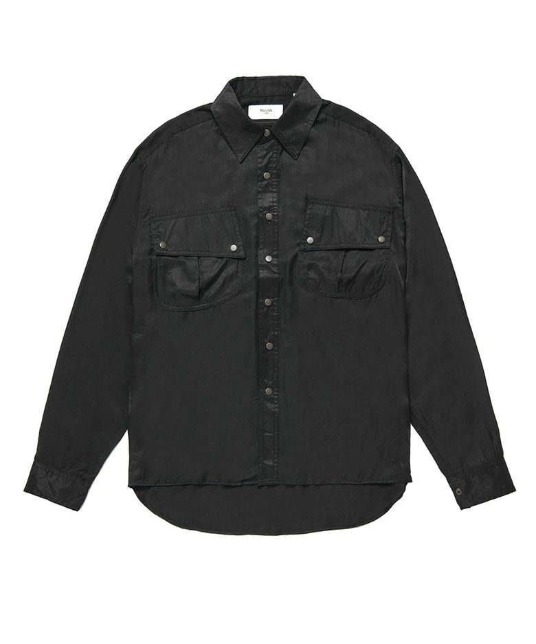 LOOSE FIT MILLITARY SHIRT BLACK