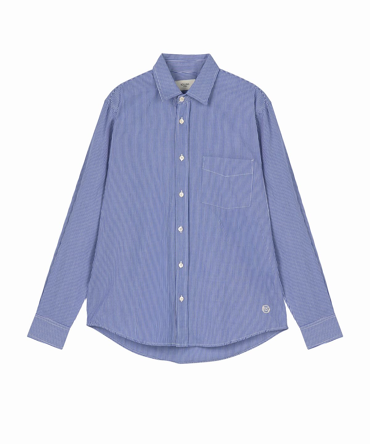 롤링스튜디오(ROLLINGSTUDIOS) LOOSE SHIRT STRIPE DARKBLUE/WHITE