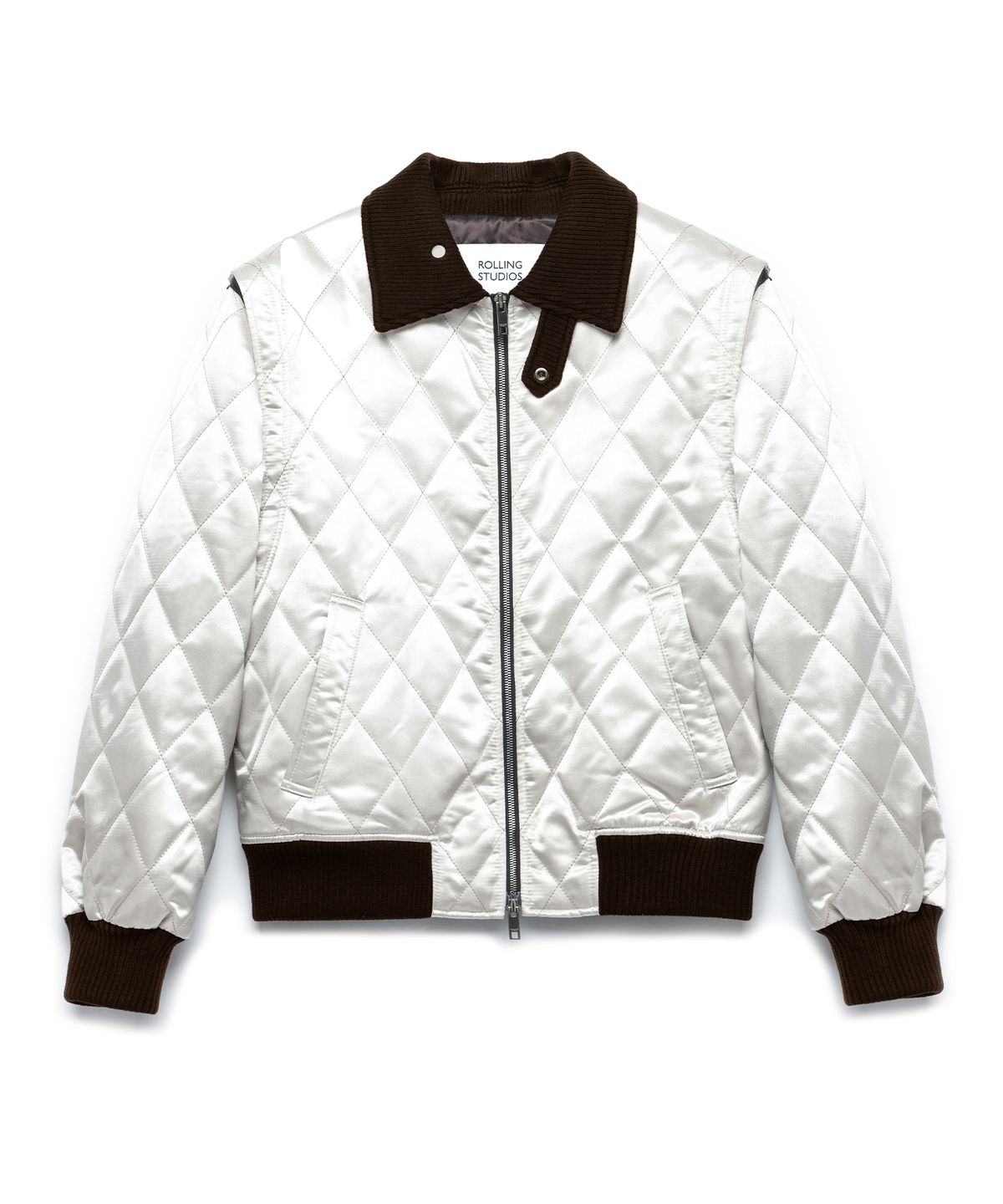 롤링스튜디오(ROLLINGSTUDIOS) QUILTED BOMBER JACKET SATIN METAL GRAY