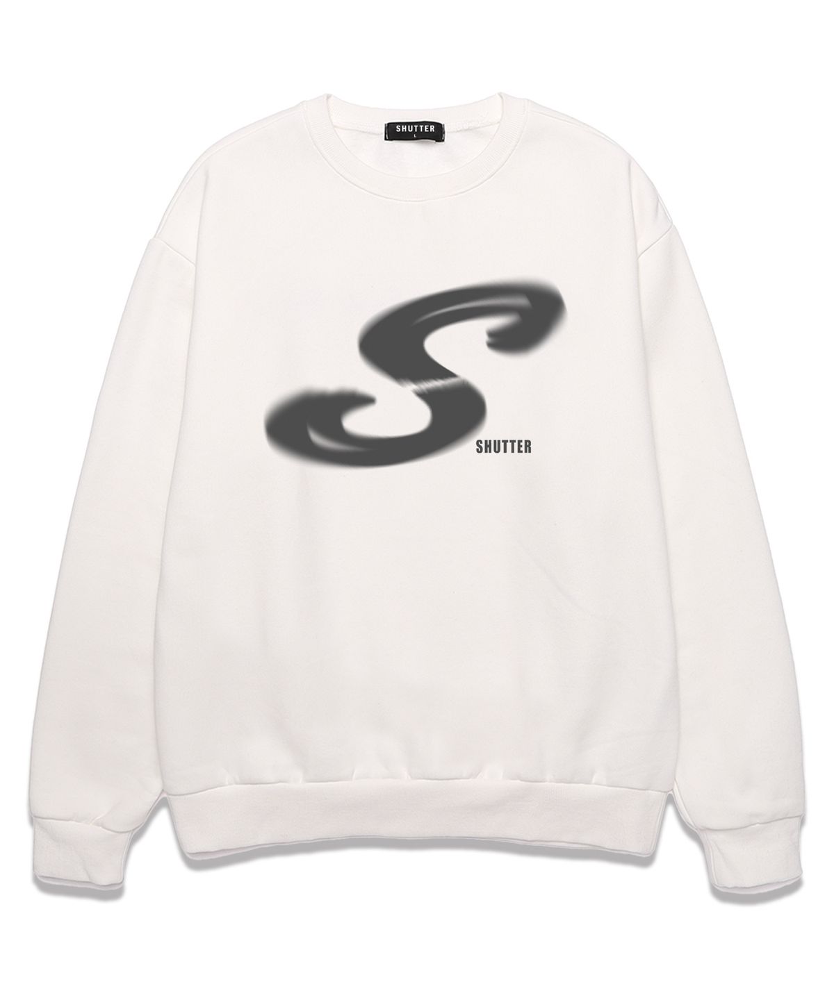 셔터(SHUTTER) S LOGO 오버핏 맨투맨 (SLS016) 화이트