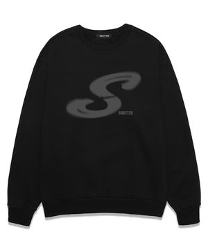 S LOGO 오버핏 맨투맨 (SLS016) 블랙