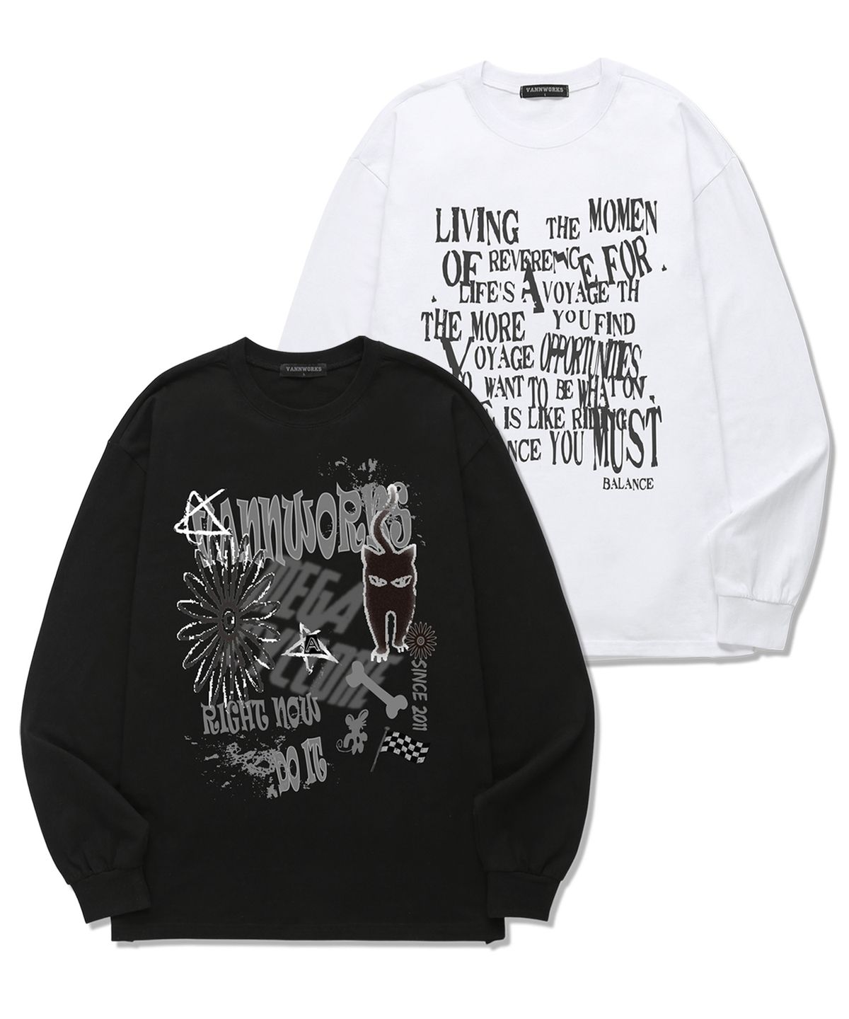 밴웍스(VANNWORKS) [2PACK] CAT&BALANCE 롱슬리브 (VLSMIX006)