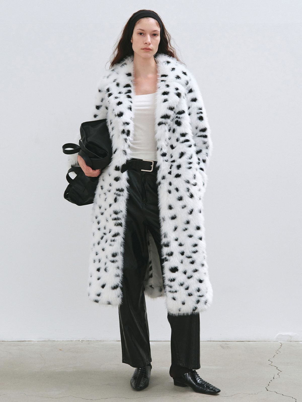 해브레스(HAVELESS) FREY MAXI FUR COAT DALMATIAN