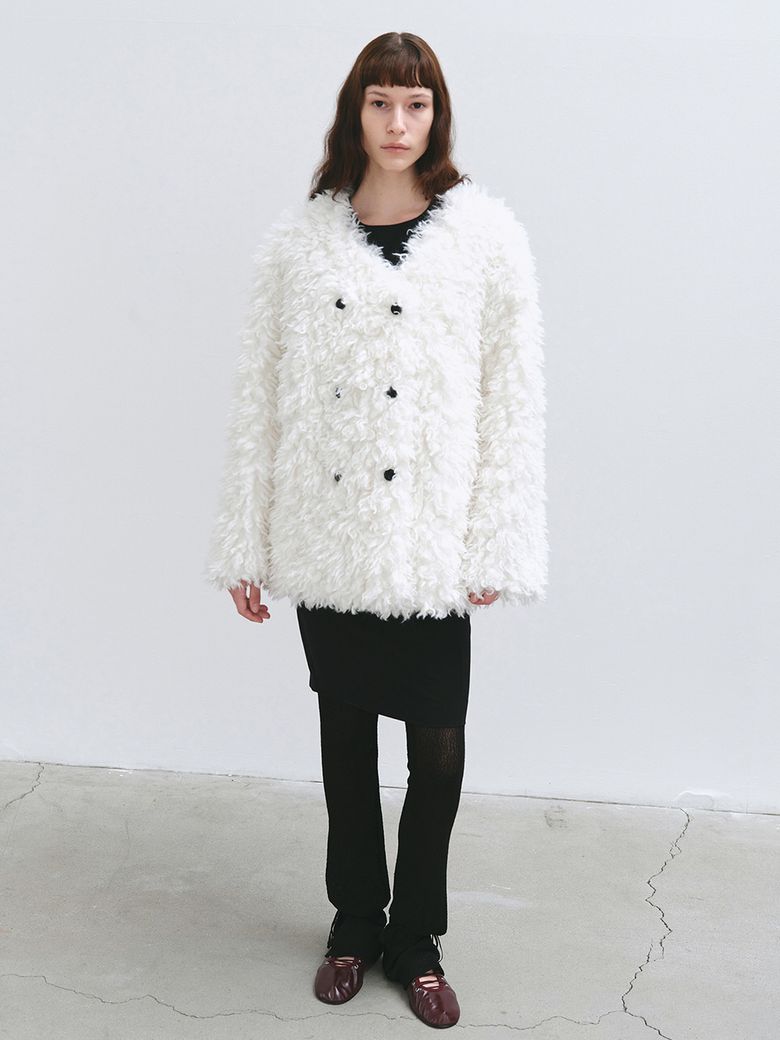 VIETTA FAUX FUR COAT WHITE