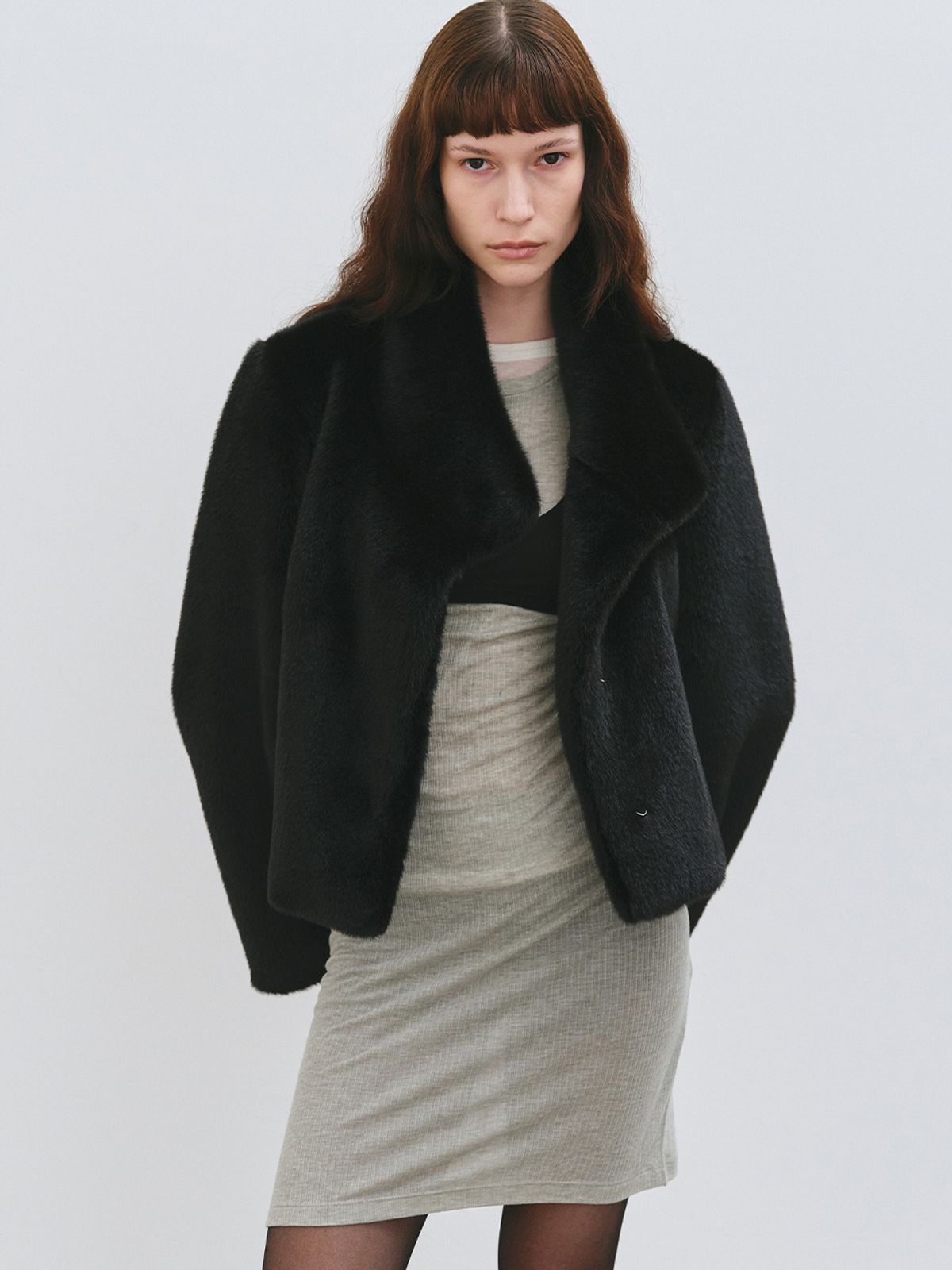해브레스(HAVELESS) JOEY FAUX FUR JACKET BLACK