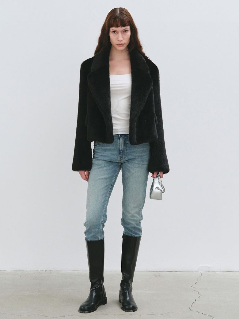 SALLY FAUX FUR JACKET BLACK