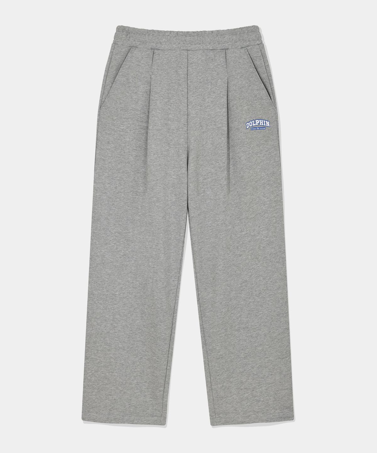 돌핀웨이브어패럴(DOLPHIN WAVE APPAREL) 돌핀 실리콘프린트 원턱 팬츠 멜란지그레이