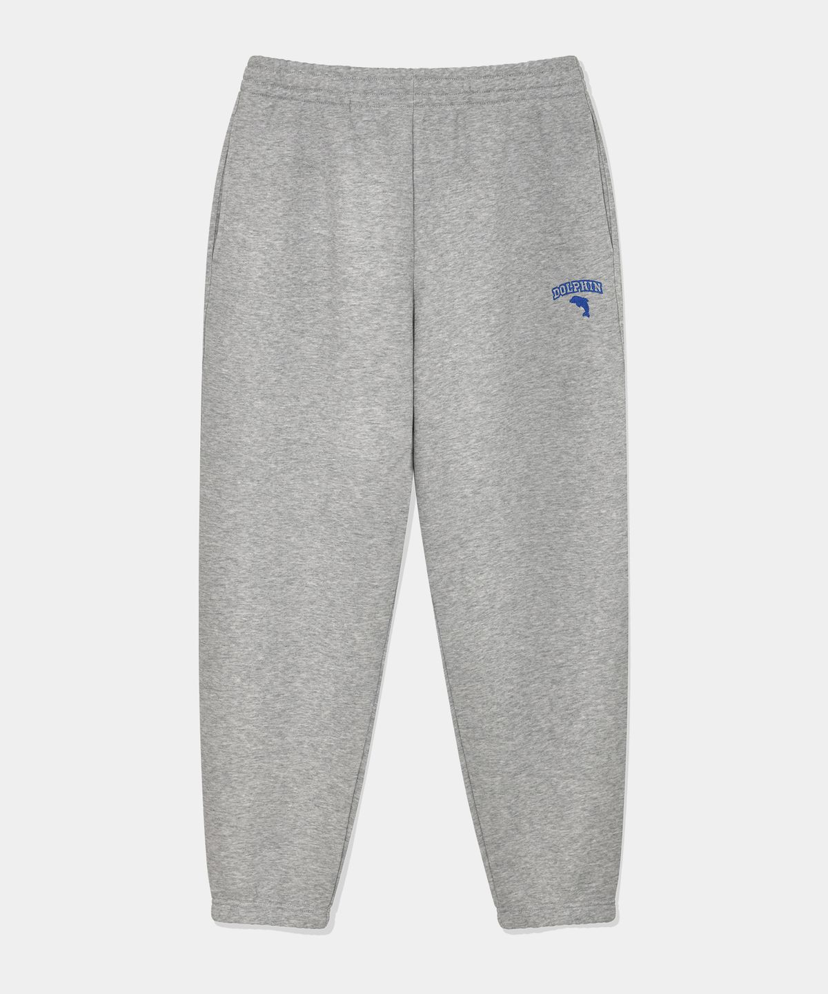 돌핀웨이브어패럴(DOLPHIN WAVE APPAREL) 돌핀 체인자수 기모 조거 팬츠 멜란지그레이