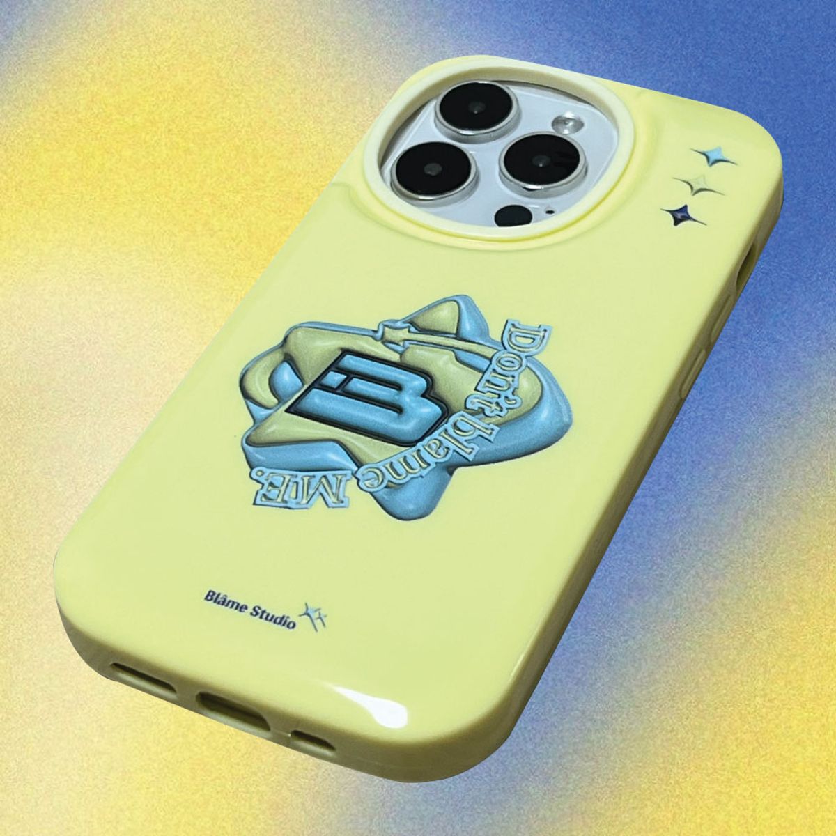 블레임 스튜디오(BLAMESTUDIO) Lime Star Blue Logo Case