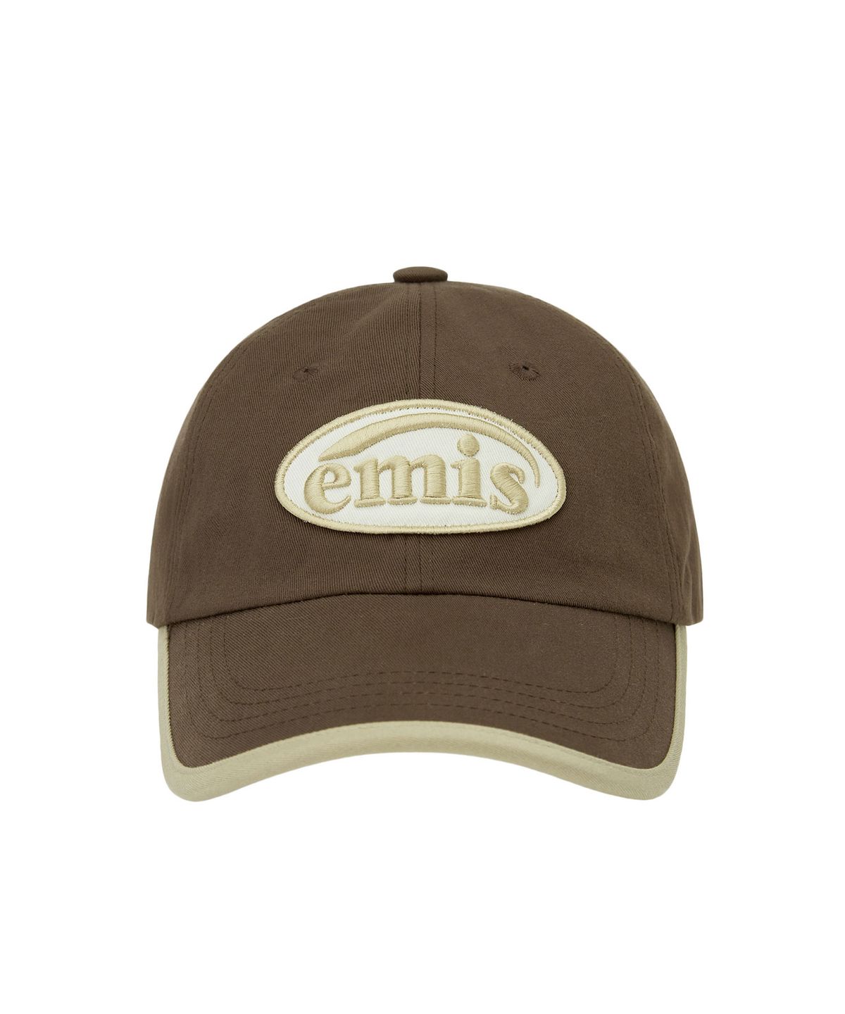 이미스(EMIS) BEIGE TRIMMING BALL CAP-BROWN