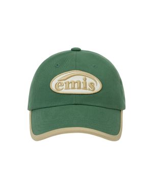 BEIGE TRIMMING BALL CAP-GREEN