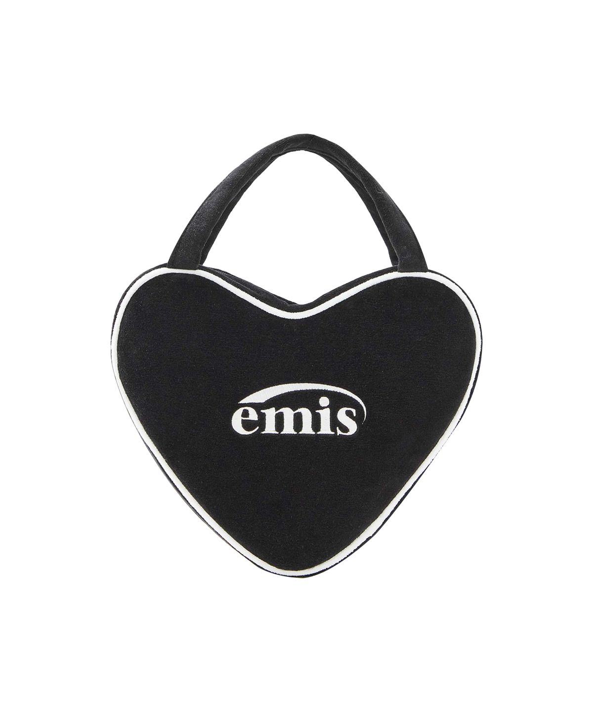 이미스(EMIS) VELOUR HEART TOTE BAG-BLACK