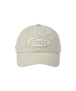 TONE ON TONE WAPPEN BALL CAP-BEIGE