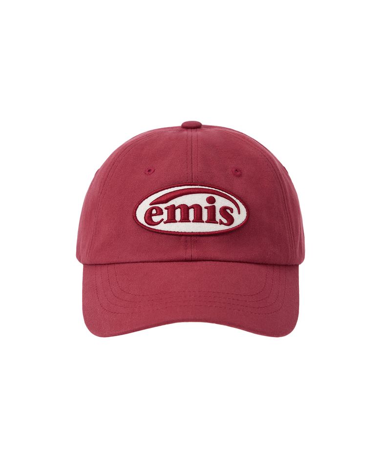 TONE ON TONE WAPPEN BALL CAP-RED