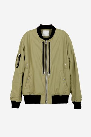 DOUBLE ZIP NYLON BOMBER_YELLOW