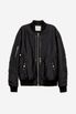 DOUBLE ZIP NYLON BOMBER_BLACK