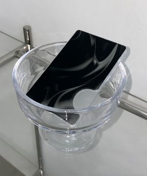 블랙 웨이브 실루엣 맥세이프 카드지갑 슬롯