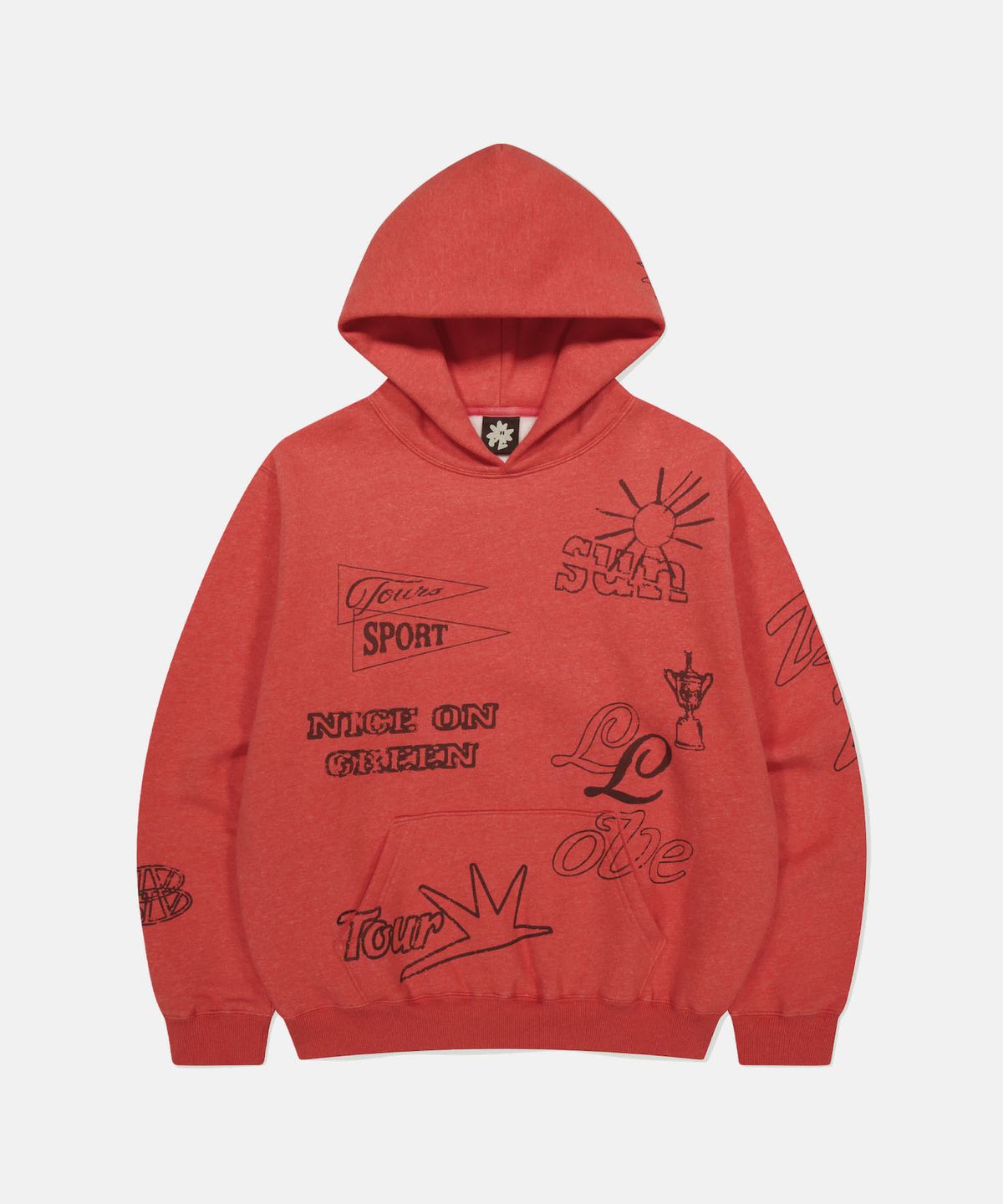 썬러브투어(SUNLOVETOUR) Stencil Hoodie Red