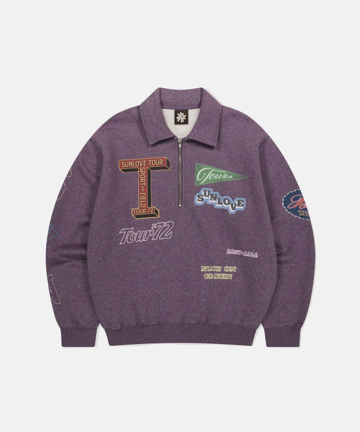 썬러브투어(SUNLOVETOUR) T Collar Half ZIp Sweatshirt Purple