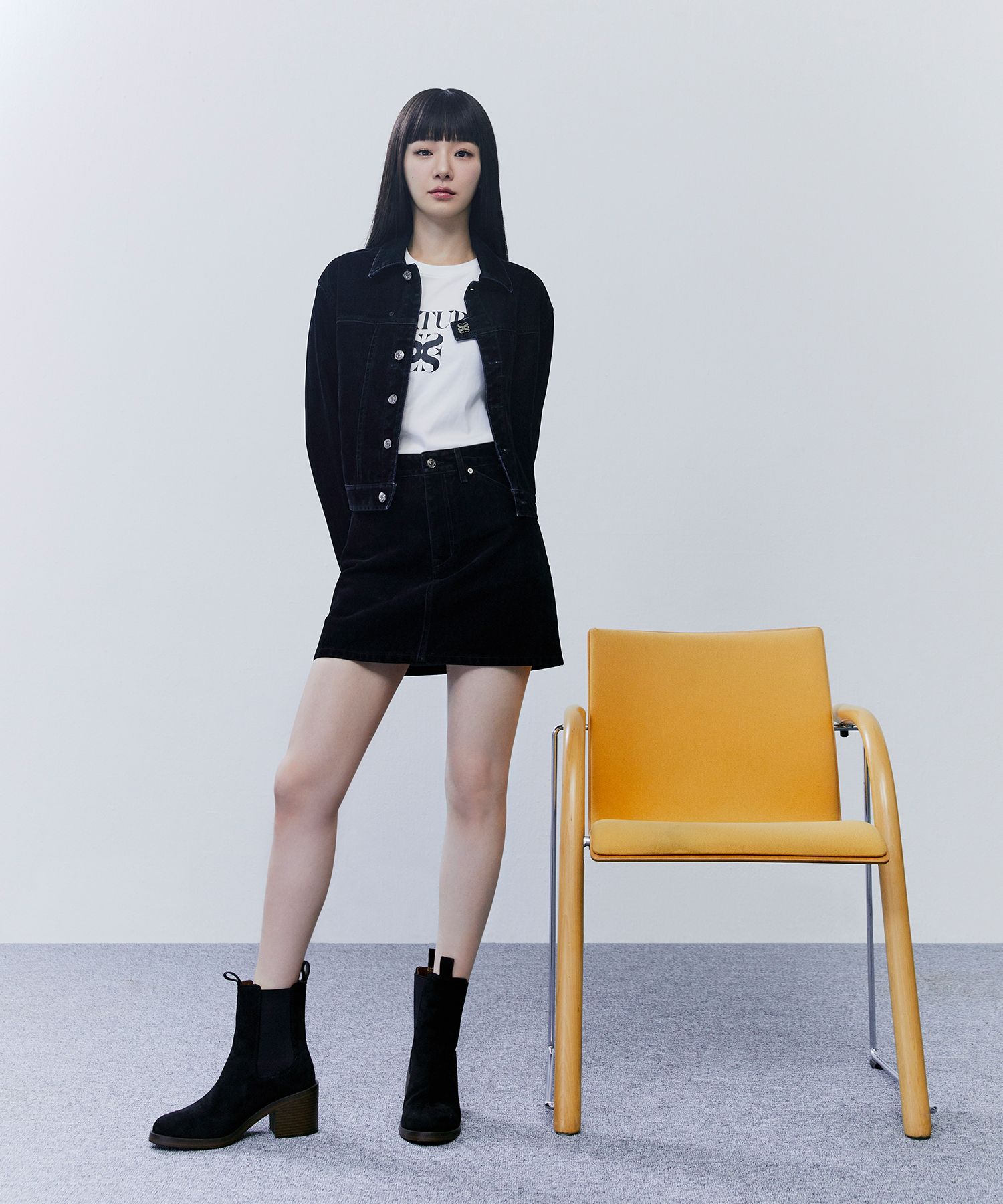 【SATUR】(W) Velvet Denim Mini Skirt R4952 MUSINSA | SATUR (W) Velvet Denim Mini Skirt Black