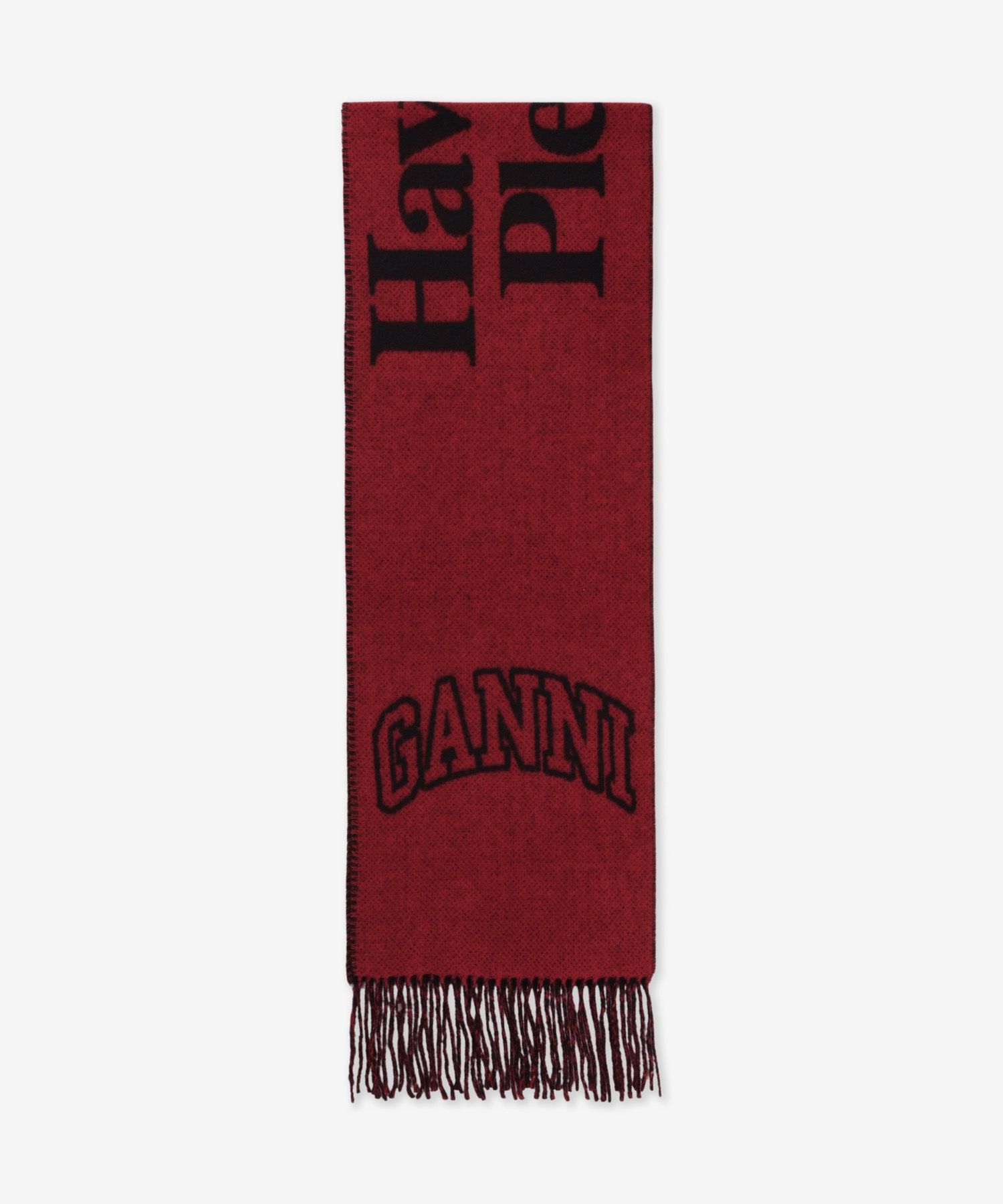 ◇Ganni◇ Narrow Please Recycle Muffler Winery A6204047 MUSINSA | GANNI Narrow Please Recycle Muffler - Winery