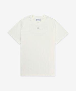 베이직 저지 라인스톤 릴렉스핏 반소매 티셔츠 - 에그렛 / T3946135