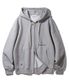 스마일 자수 로고 2WAY 버튼 후드집업 BK7985_그레이