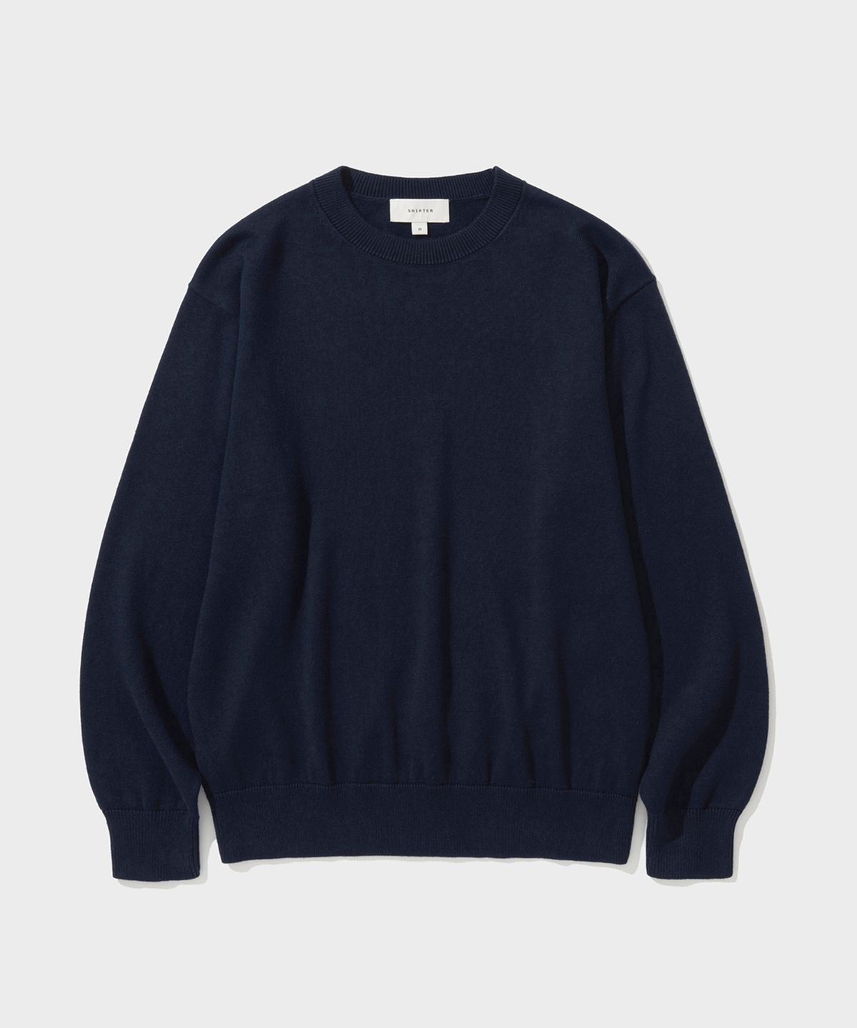 셔터(SHIRTER) COTTON CASHMERE ROUND NECK KNIT (NAVY)