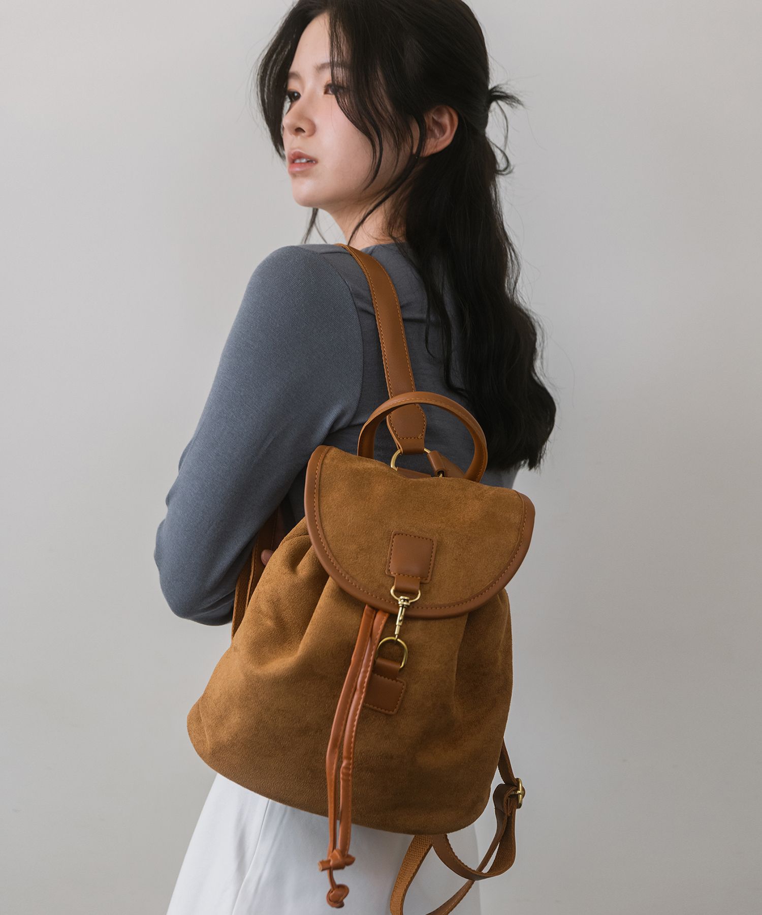 ★LAMINEZ★ Sally Mini Backpack Brown Laminez | Official Store – Shop Trendy Fashion at MUSINSA