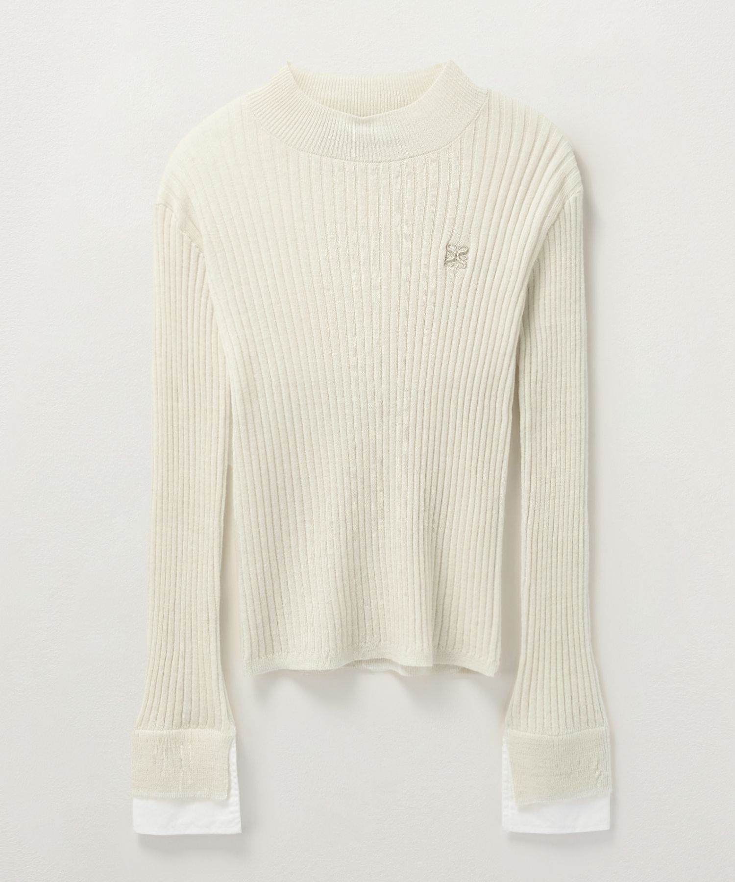 MUSINSA | SATUR (W) Cuffs Mock Neck Knit Black