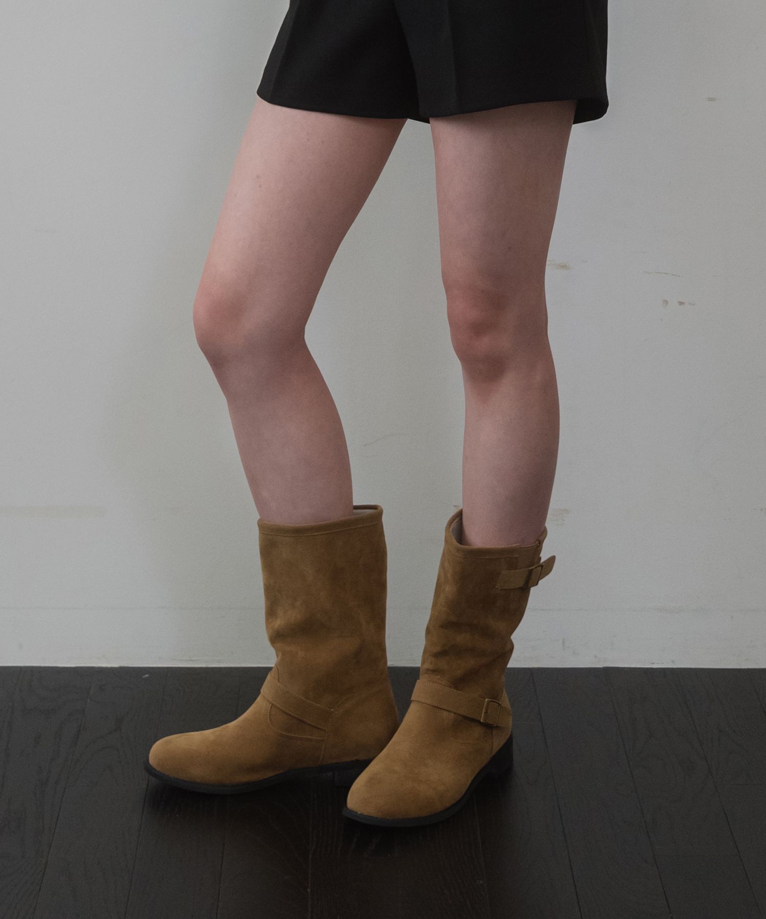【LAMINEZ】Belted Middle Boots☆大人気☆ MUSINSA | LAMINEZ Belted Mid Boots - Beige