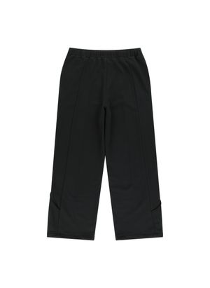 커브드 인시전 헤비 스웨트 와이드 팬츠-블랙