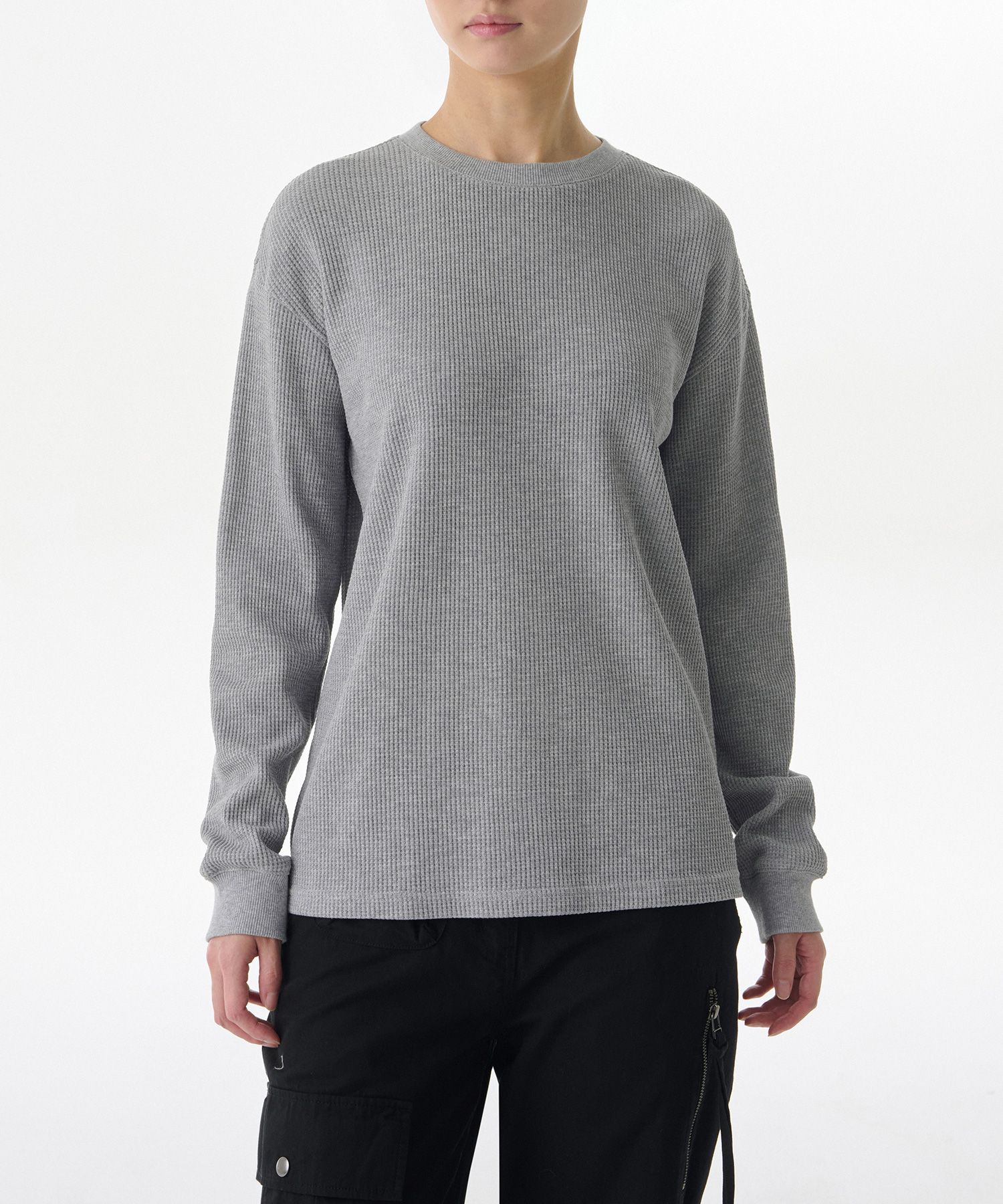 MUSINSA | MUSINSA STANDARD WOMAN Women's Waffle Relaxed Crew